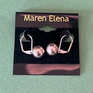 Maren Elena silver toned earrings with lever back closure